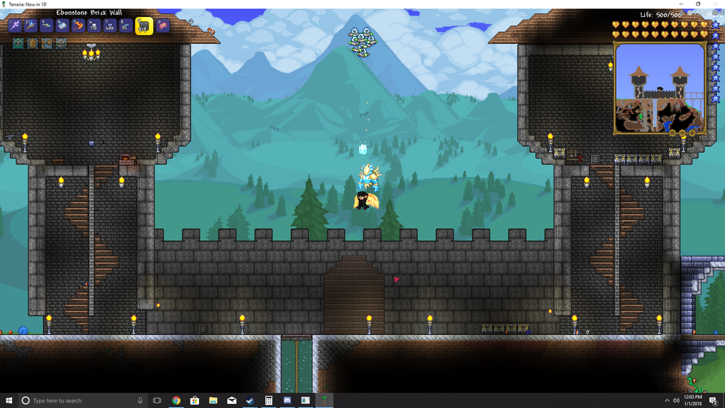 Working On Hogwarts, massive WIP, need roof for bridge centered lights